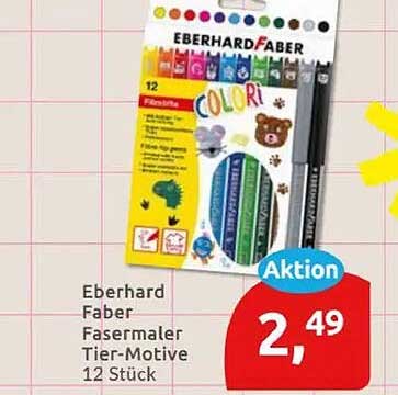 Eberhard Faber Fasermaler Tier-Motive 12 Stück