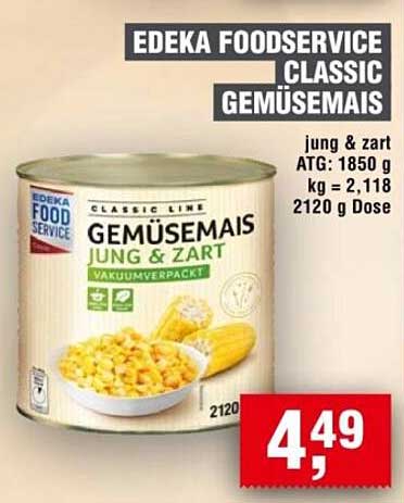 EDEKA FOODSERVICE CLASSIC GEMÜSEMAIS