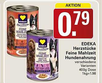 EDEKA Herzstücke Feine Mahlzeit Hundenahrung verschiedene Varianten 400g Dose