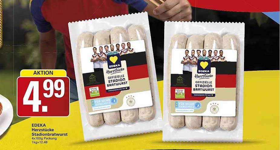 EDEKA Herzstücke Stadionbratwurst 4x100g Packung