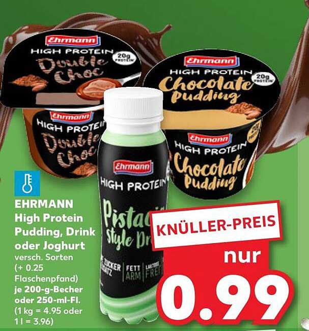 EHRMANN High Protein Pudding, Drink oder Joghurt