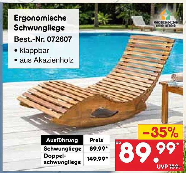 Ergonomische Schwungliege