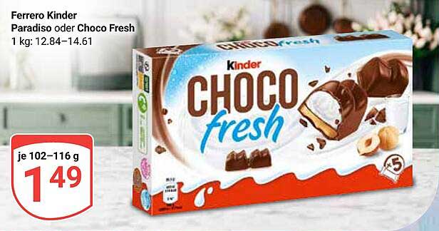 Ferrero Kinder Paradiso oder Choco Fresh