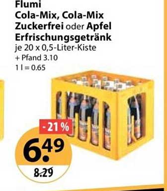 Flumi Cola-Mix, Cola-Mix Zuckerfrei oder Apfel Erfrischungsgetränk
