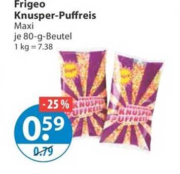 Frigeo Knusper-Puffreis Maxi je 80-g-Beutel 1 kg = 7.38
