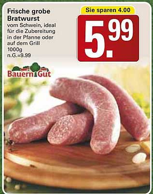 Frische grobe Bratwurst