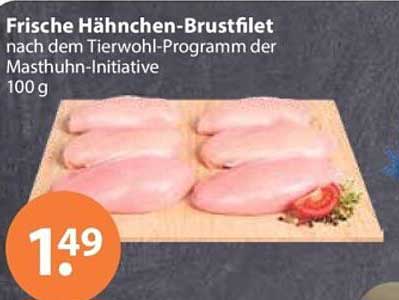Frische Hähnchen-Brustfilet nach dem Tierwohl-Programm der Masthuhn-Initiative 100 g