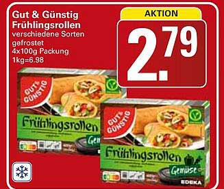 Frühlingsrollen verschiedene Sorten gefrostet 4x100g Packung 1kg=6,98