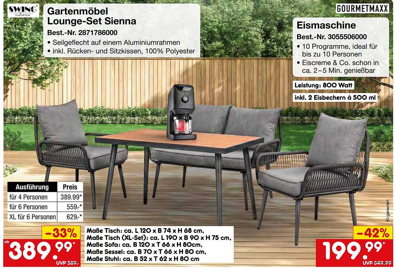 Gartenmöbel Lounge-Set Sienna