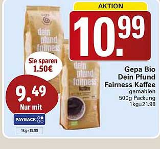 Gepa Bio Dein Pfund Fairness Kaffee gemahlen 500g Packung