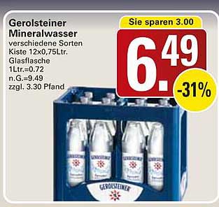 Gerolsteiner Mineralwasser verschiedene Sorten