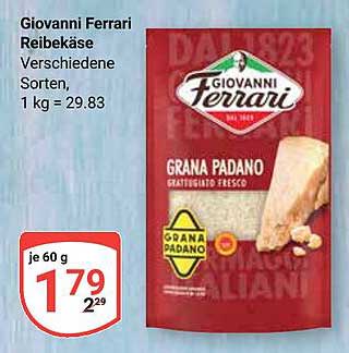 Giovanni Ferrari Reibekäse Verschiedene Sorten, 1 kg = 29.83