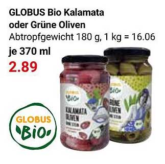 GLOBUS Bio Kalamata oder Grüne Oliven