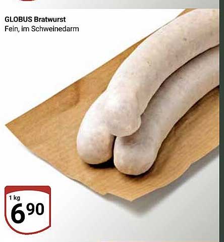 GLOBUS Bratwurst Fein, im Schweinedarm