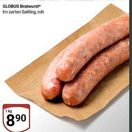 GLOBUS Bratwurst* Im zarten Saitling, roh