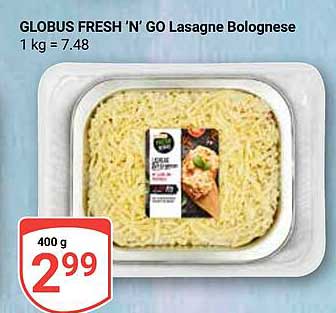 GLOBUS FRESH N’ GO Lasagne Bolognese