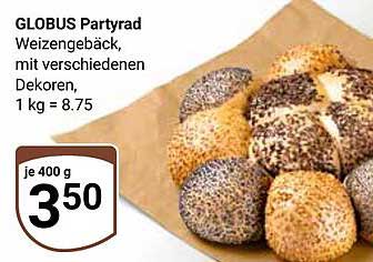 GLOBUS Partyrad Weizengebäck, mit verschiedenen Dekoren, 1 kg = 8.75
