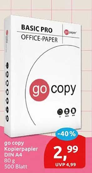 go copy Kopierpapier DIN A4 80 g 500 Blatt