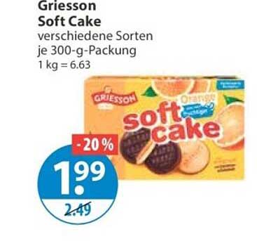 Griesson Soft Cake verschiedene Sorten je 300-g-Packung 1 kg = 6.63
