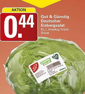 Gut & Günstig Deutscher Eisbergsalat KL.I knackig frisch Stück