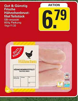 Gut & Günstig Frische Hähnchenbrustfilet Teilstück