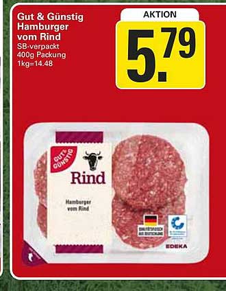 Gut & Günstig Hamburger vom Rind