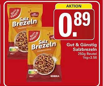 Gut & Günstig Salz Brezeln 250g Beutel 1kg=3,56