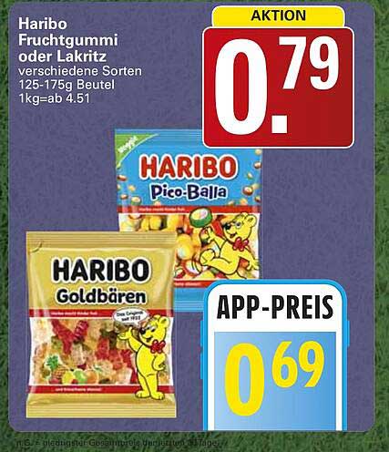 Haribo Fruchtgummi oder Lakritz verschiedene Sorten 125-175g Beutel 1kg=ab 4.51