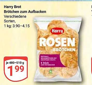 Harry Brot Brötchen zum Aufbacken Verschiedene Sorten, 1 kg: 3,90–4,15