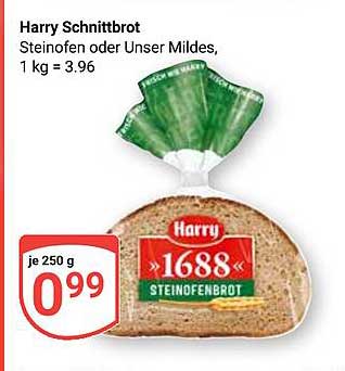 Harry Schnittbrot Steinofen oder Unser Mildes, 1 kg = 3.96