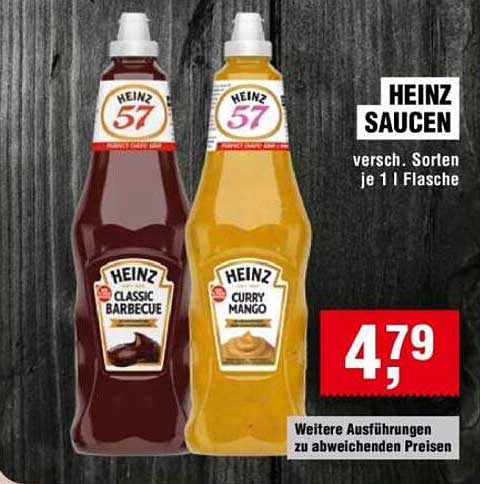 HEINZ SAUCEN versh. Sorten je 1 l Flasche