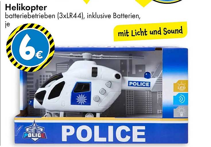 Helikopter batteriebetrieben (3xLR44), inklusive Batterien, je