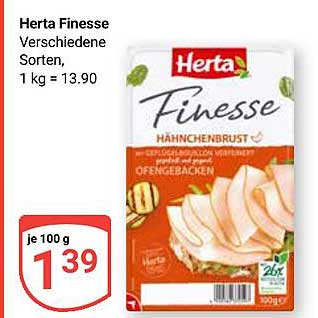 Herta Finesse Verschiedene Sorten. 1 kg = 13.90