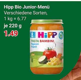 Hipp Bio Junior-Menü Verschiedene Sorten, 1 kg = 6.77 je 220 g