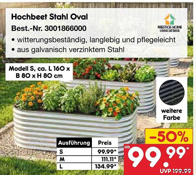 Hochbeet Stahl Oval Best.-Nr. 3001866000