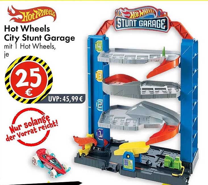 Hot Wheels City Stunt Garage mit 1 Hot Wheels, je