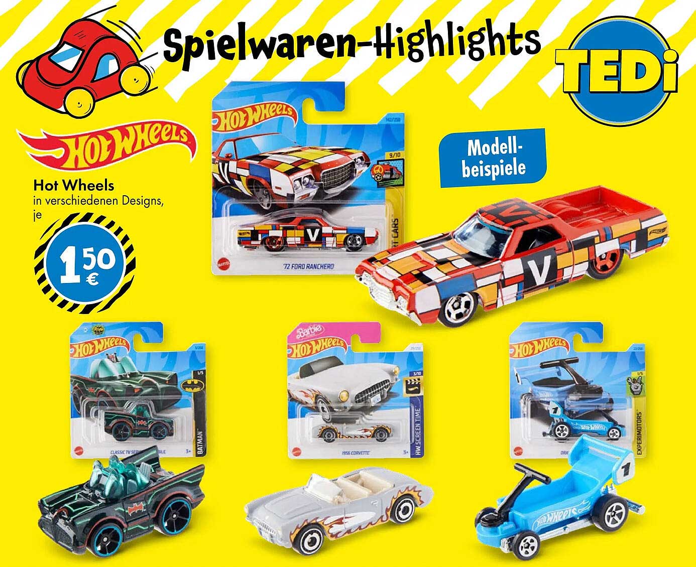 Hot Wheels in verschiedenen Designs, je