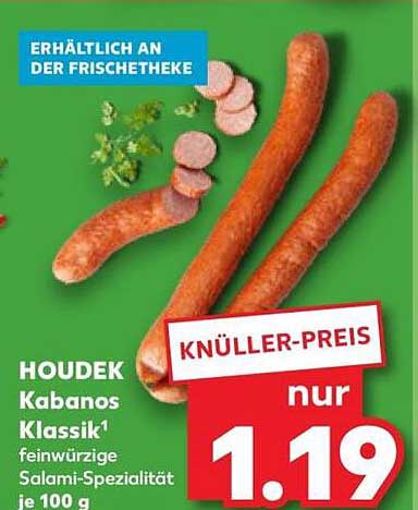 HOUDEK Kabanos Klassik¹ feinwürzige Salami-Spezialität je 100 g