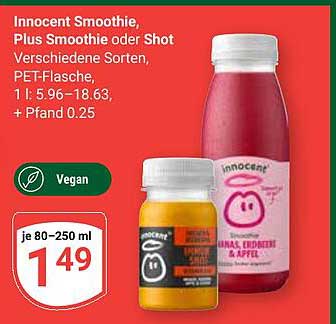 Innocent Smoothie, Plus Smoothie oder Shot