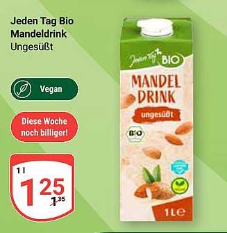Jeden Tag Bio Mandeldrink Ungesüßt