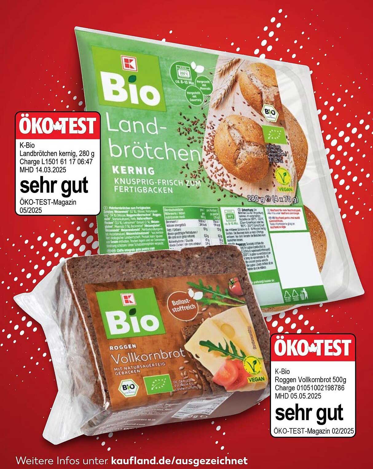 K-Bio Landbrötchen kernig 280 g