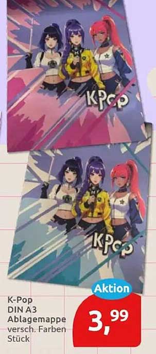 K-Pop DIN A3 Ablagemappe versch. Farben Stück