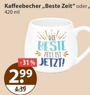 Kaffeebecher „Beste Zeit“