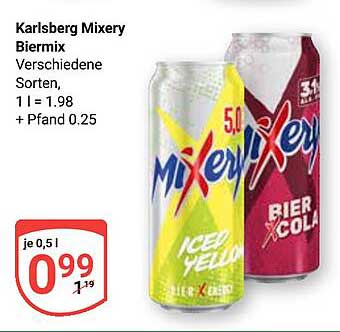 Karlsberg Mixery Biermix Verschiedene Sorten, 1 l = 1.98 + Pfand 0.25