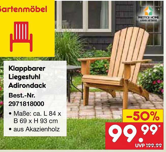 Klappbarer Liegestuhl Adirondack Best.-Nr. 2971818000