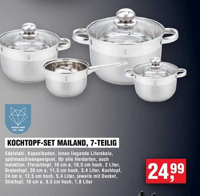 KOCHTOPF-SET MAILAND, 7-TEILIG
