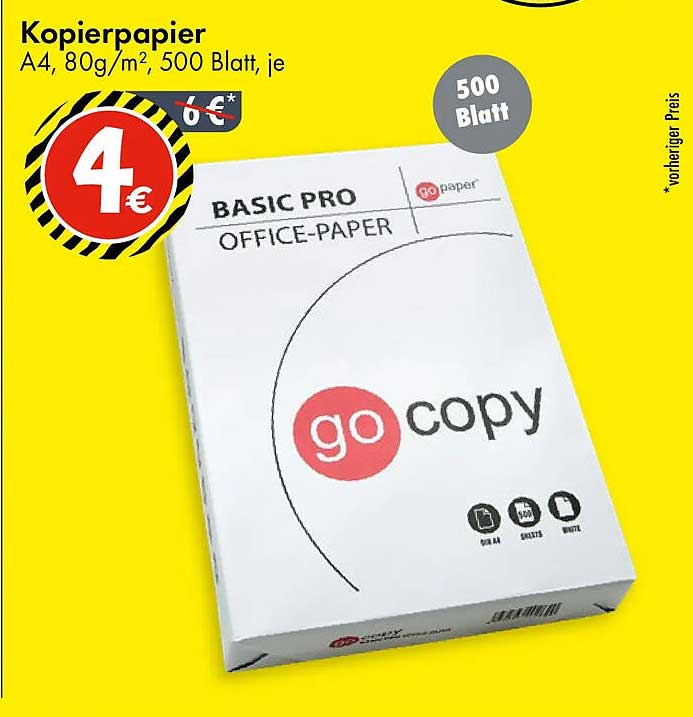 Kopierpapier A4, 80g/m², 500 Blatt, je