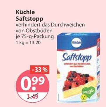 Küche Saftstopp verhindert das Durchweichen von Obstböden je 75-g-Packung 1 kg = 13.20
