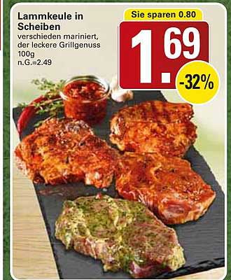 Lammkeule in Scheiben