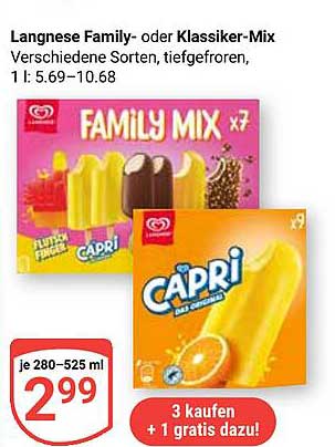 Langnese Family- oder Klassiker-Mix Verschiedene Sorten, tiefgefroren, 1 l: 5.69–10.68